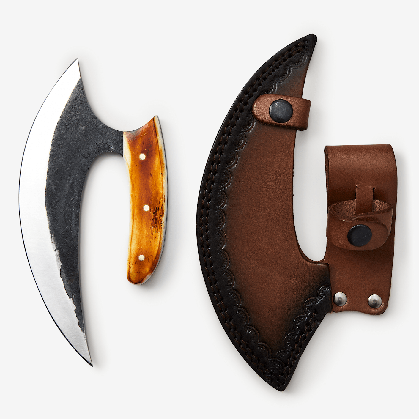 Black Knives Burnt Bone & Carbon Steel Ulu Knife Bespoke Post